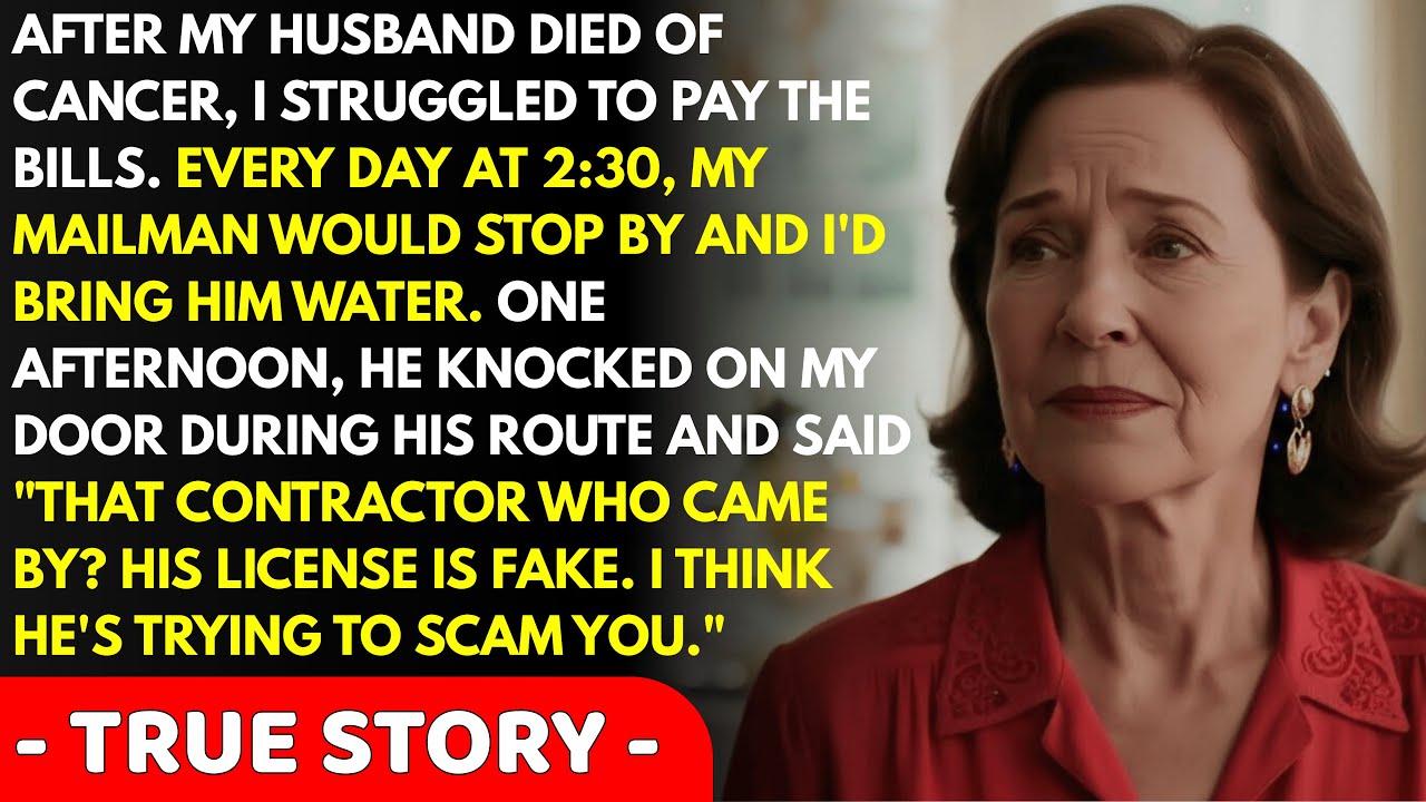 I brought my mailman water every day. One afternoon he knocked on my door and said, 