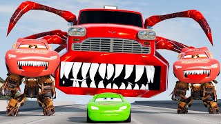 Compilation: Escape From The Disney Monsters Spider Legs VS Lightning McQueen Cars Beamng Drive #10