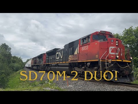 (SD70M-2 Duo) CN M303 North With 8833 And 8802 At McCowan Road Near Pine Orchard