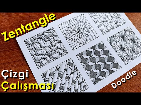 6 HARİKA 3D DESEN ÇİZİMİ / ZENTANGLE ART - DOODLE ART / DOKU ÇİZGİ ÇALIŞMASI NASIL YAPILIR?