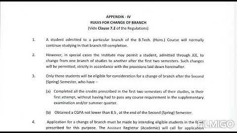 vtu rules for change  of branch 2020