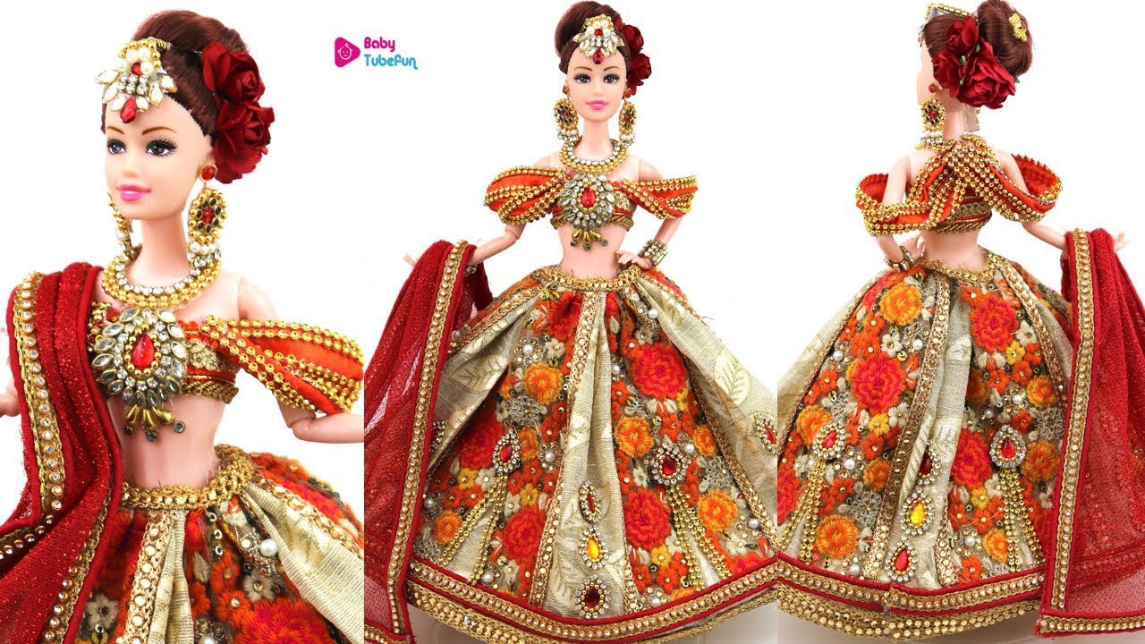 barbie lehenga making