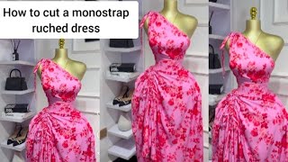 How To Cut A Monostrap Ruched Flare Dress