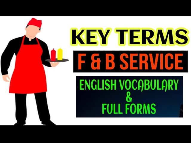 F & B Knowledge - Things in the kitchen - Learning English