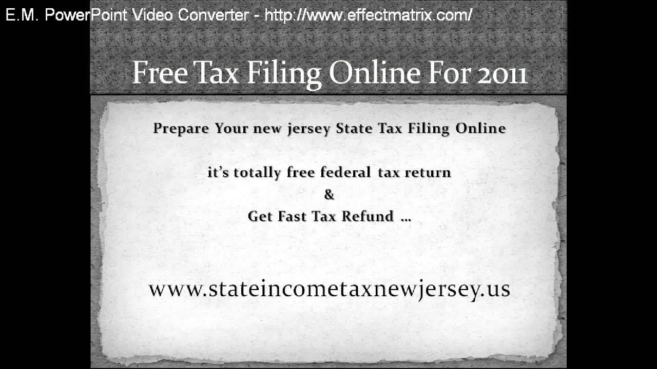 New Jersey Tax Filing Online For 2011.mp4 YouTube