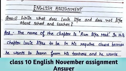 CG Board English Assignment Answer | class 10 November assignment solution | cgbse class 10 answer