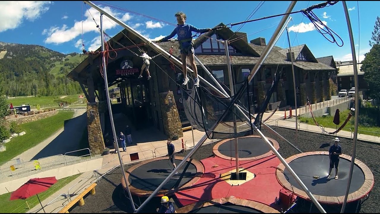 Bungee Tramp and Rock Wall at Jackson Hole YouTube