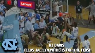 UNC's RJ Davis Sets Up Jae'Lyn Withers For The Power Slam