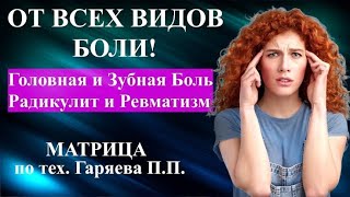 ОТ ВСЕХ ВИДОВ БОЛИ! 🙏👍🔥 МАТРИЦА П. П. ГАРЯЕВА! ❤️🎉 04/07/2025 г.