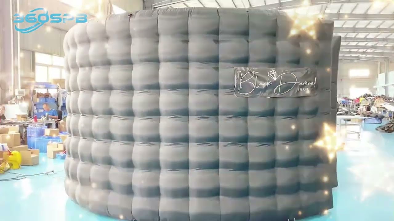 360SPB SIE7 Semicircle/Spiral Inflatable LED 360 Photo Booth Enclosure | 360 Video Booth Backdrop