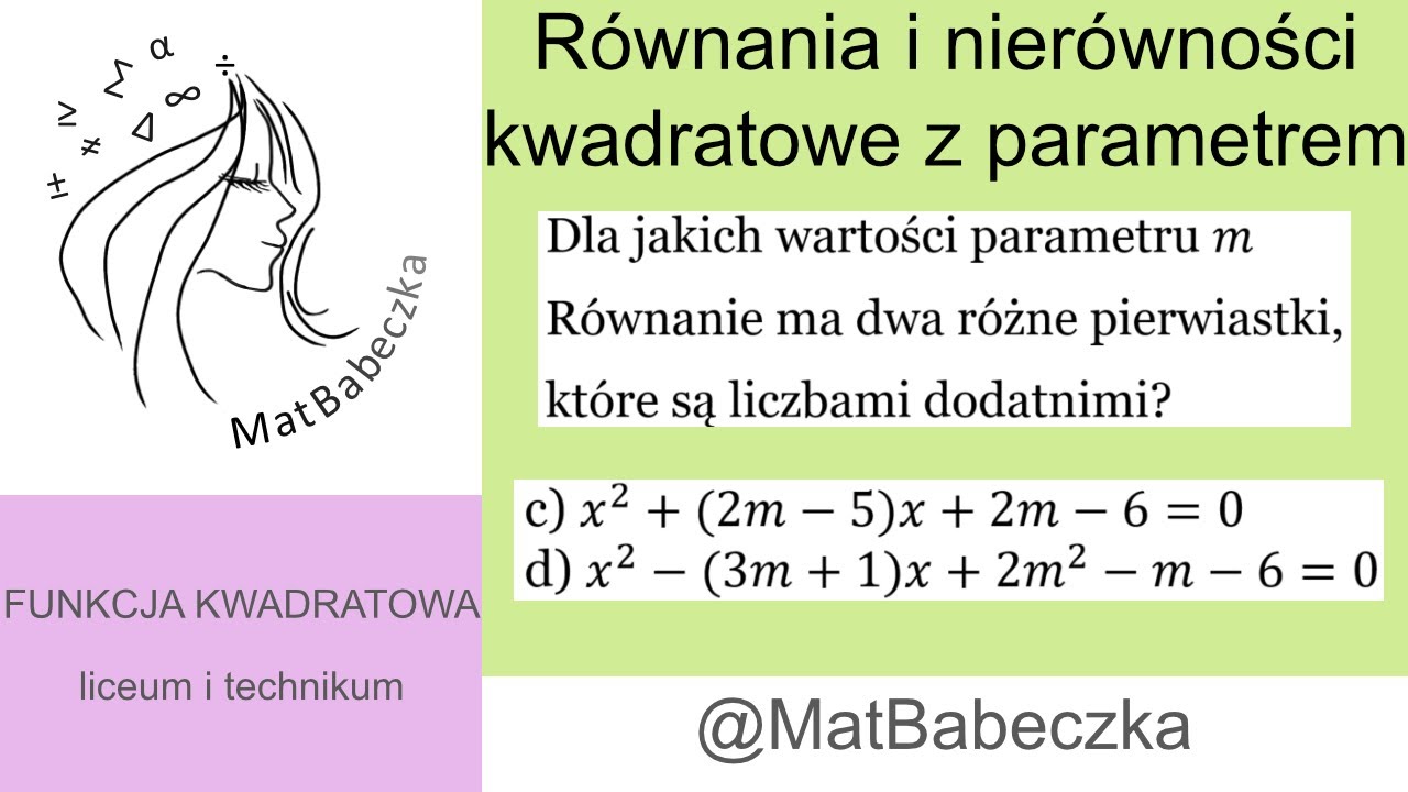 1.7.5 cd Dla jakich wartości parametru m równanie ma dwa różne