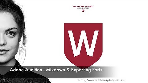 2 Adobe Audition Mixdown & Export Parts