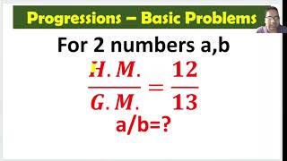 🌸Ratio of harmonic and geometric mean, math challenge questions and problems for competitive exams