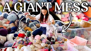 De-Cluttering & Organizing My Giant Yarn Stash | It's too much 🥹