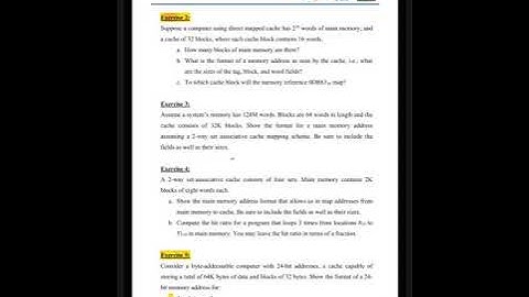 Computer architecture, tutorial #4 cache memory