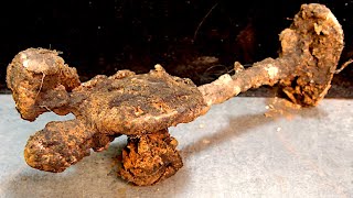 80 years Abondened Antique Rusty old Hand Drill Restoration :: Treasure or junk? :: ASMR