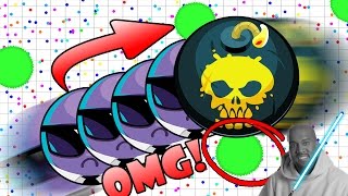 Agar.io//NEW TRICK?! - Wallbang Microsplit//EPIC SAME SIZED POPSPLIT!