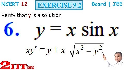 Differential Equations Exercise 9.2 Q6 NCERT Class XII | IIT JEE