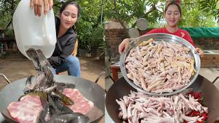 Amazing Cooking Skill: Mommy Chef Cooking Catfish, Chicken, and Pork Belly
