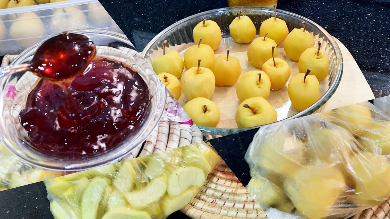 تخزين التفاح 😍 لإستعمالات متعددة👌 بعض التحضيرات لشهر رمضان🌙 الكريم  فيديو 💪تحفيز