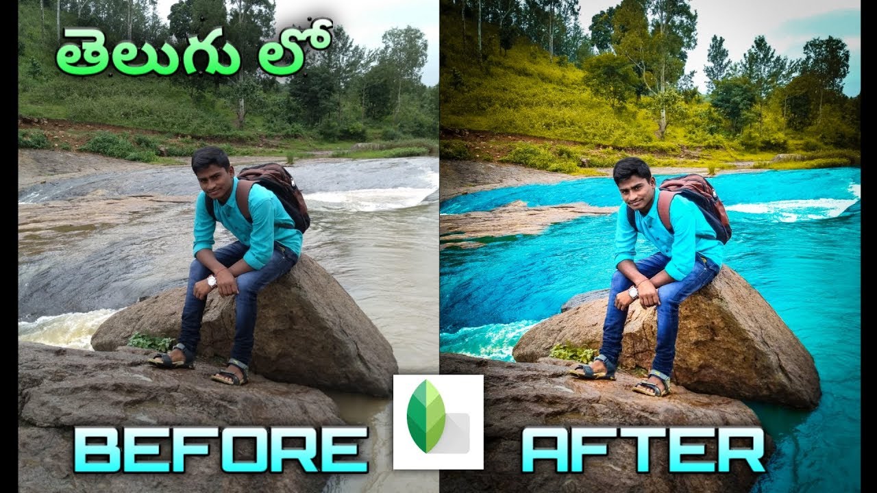 How To Change Water Color Into Blue In Snapseed || Sudheer Creations Telugu