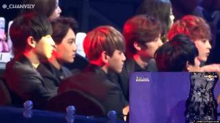 Exo Reation to Sistar "Give It To Me" (3rd GAON Chart Kpop Awards)