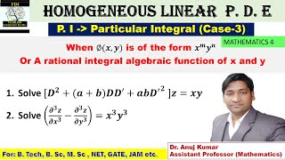 PI Case 3 PDE | Homogeneous Partial Differential Equations | PI of Partial Differential Equation