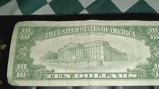 old 1988 10 dollar bill