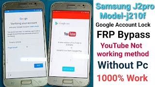 Samsung J2pro (J210f) Google Account Frp Bypass New method 2022