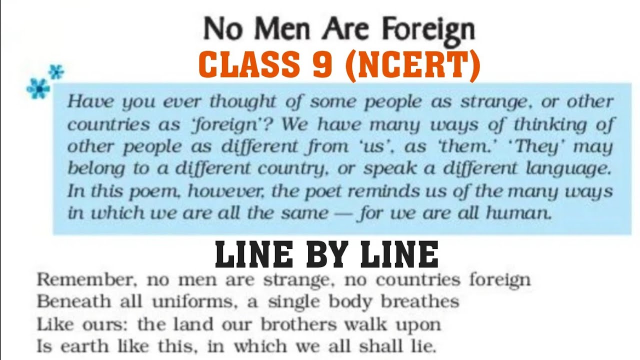 No Men Are Foreign Class 9 Mcq No men are foreign | No men are foreign class 9 | No men are foreign