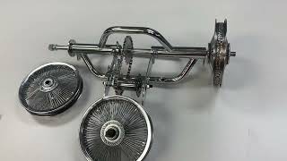 Lowrider 12 x144 hollow hub rims chrome - 12 inch tricycle kit - lowrider bike - @vulture_line
