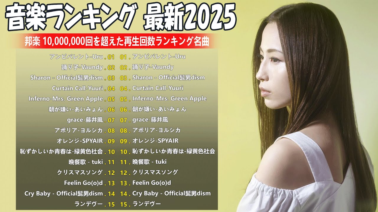 最近流行りの曲40選🎉新曲 2025 JPOPメドレー🎉2025ヒット曲メドレー 🎉 日本の歌 人気 2025 - YouTube