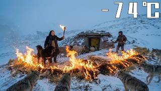 –74°C Blizzard:92YearOld Grandma+Grandson Save SheepSemi-Underground Shelter; Mastiff Hurt vs Wolves