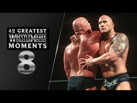 Thumbnail for The Rock retires “Stone Cold” in trilogy finale | WrestleMania XIX: 42 Greatest WrestleMania Moments