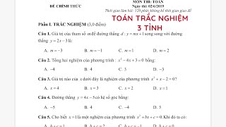 Đề Toán 11 - Trắc nghiệm |Ôn thi vào 10 - 3 tỉnh Bắc Giang, Cần Thơ, Bắc Ninh 2019