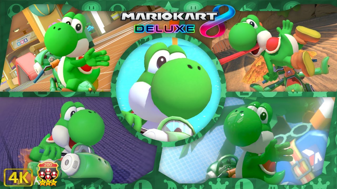 Mario Kart 8 Deluxe DLC ⁴ᴷ Full Booster Pass Course (200cc, All 12 DLC Cups) Yoshi gameplay