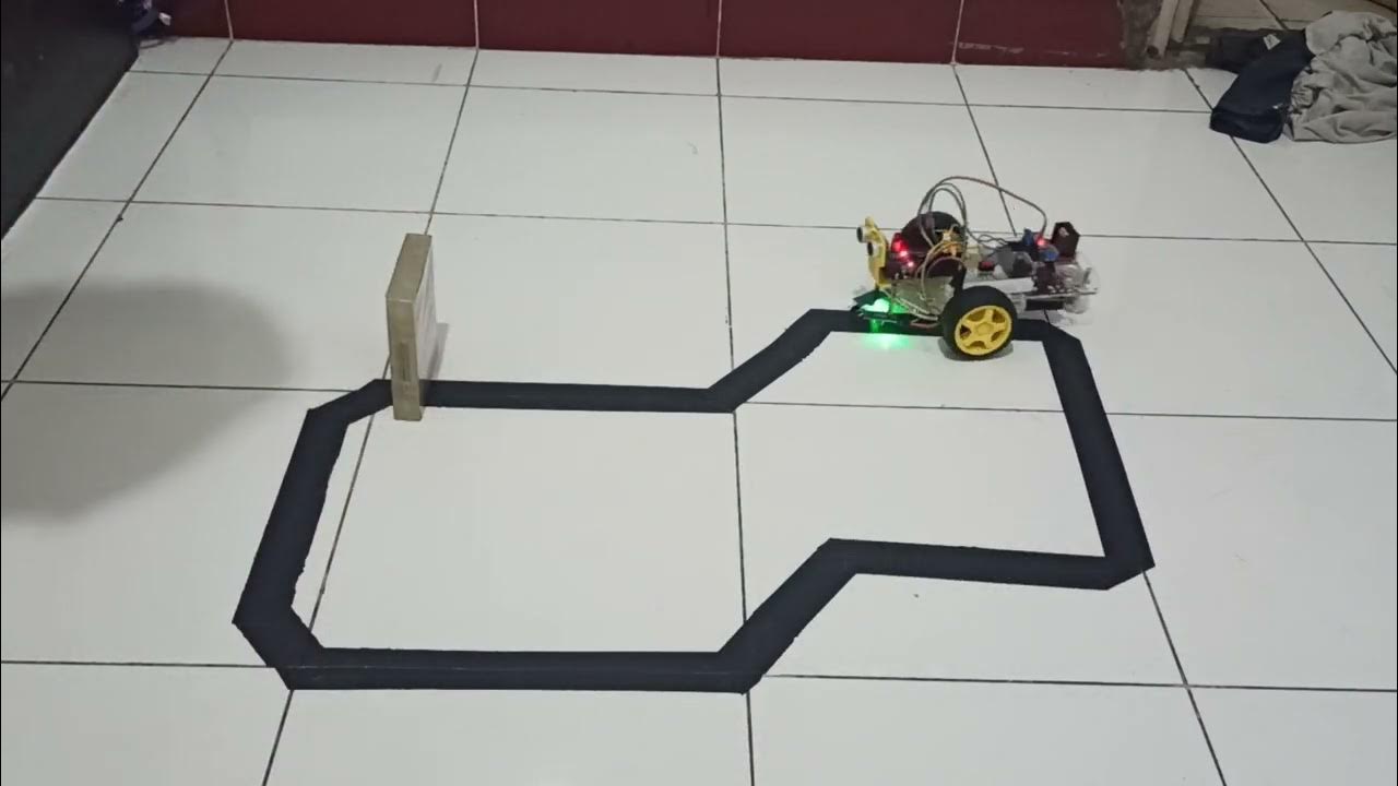 Line Follower Ultrasonic Arduino - YouTube