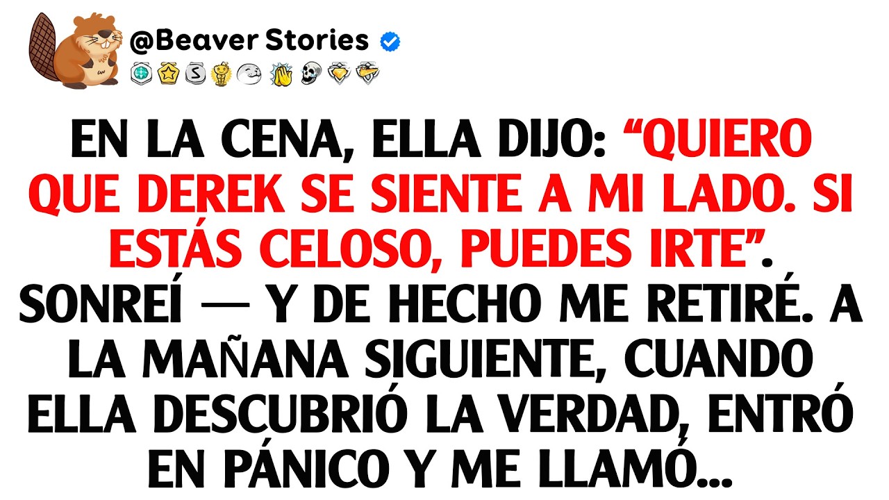 En la cena, ella dijo: “Quiero que Derek se siente a mi lado. Si estás celoso, puedes irte”.
