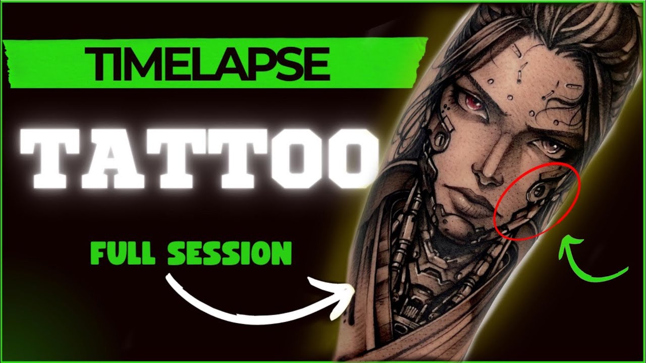 Timelapse TATTOO - cyberpunk samurai