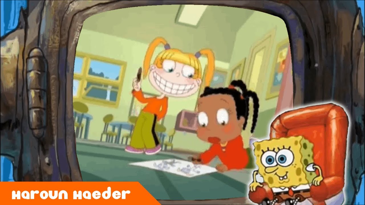 SpongeBob Watches Rugrats Pre-School Daze intro on TV
