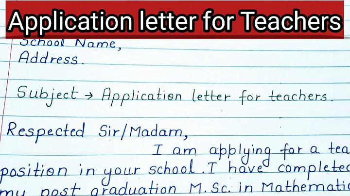 Application Letter for the Post of Teacher | Application for teaching job - DayDayNews