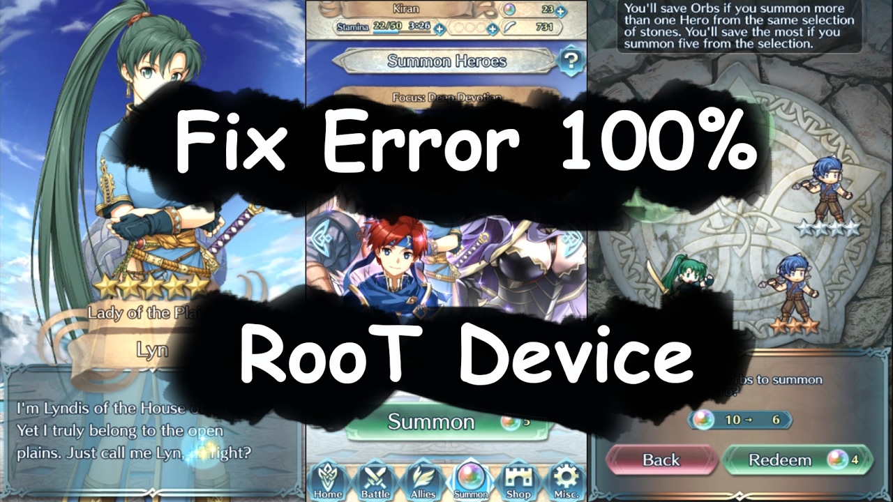 Fire Emblem Heroes Error Fix Work 100% ( Root Device / NOX )