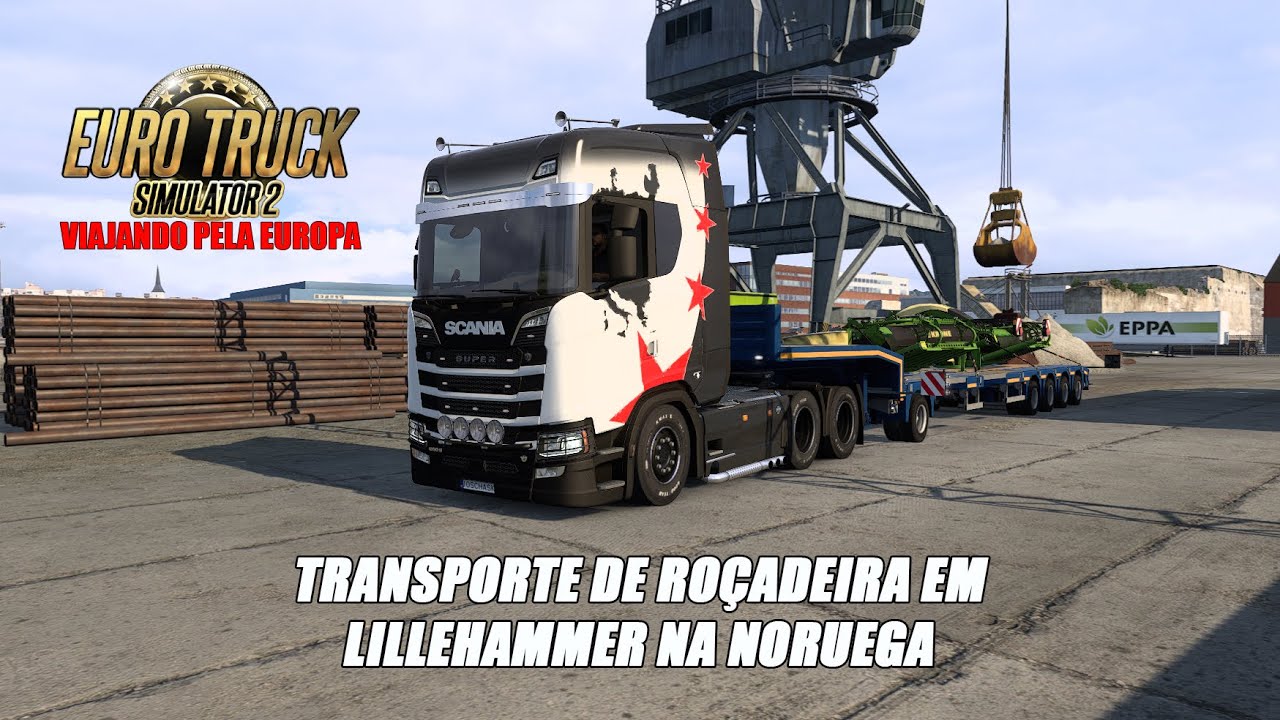 TRANSPORTE DE ROÇADEIRA EMLILLEHAMMER NA NORUEGA 