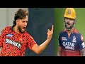 Harsh Dubey aggressive celebration after taking wicket of Virat Kohli out bowling ipl 2025 RCB srh