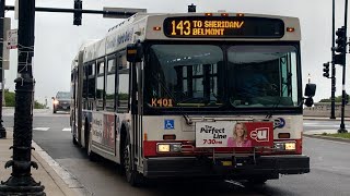 Ride On CTA 2008 New Flyer DE60LF 4054 On Rt 134 to Sheridan Rd/Belmont Ave 