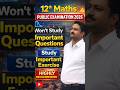 12th Maths Public Examination important Questions 2026| #vincentinfo