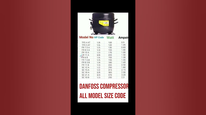 fridge compressor HP codes danfoose