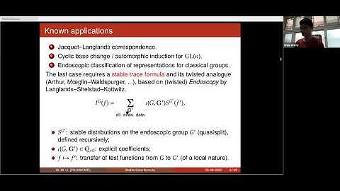 8th PRCM: Wen-Wen Li, Stable trace formula for metaplectic groups
