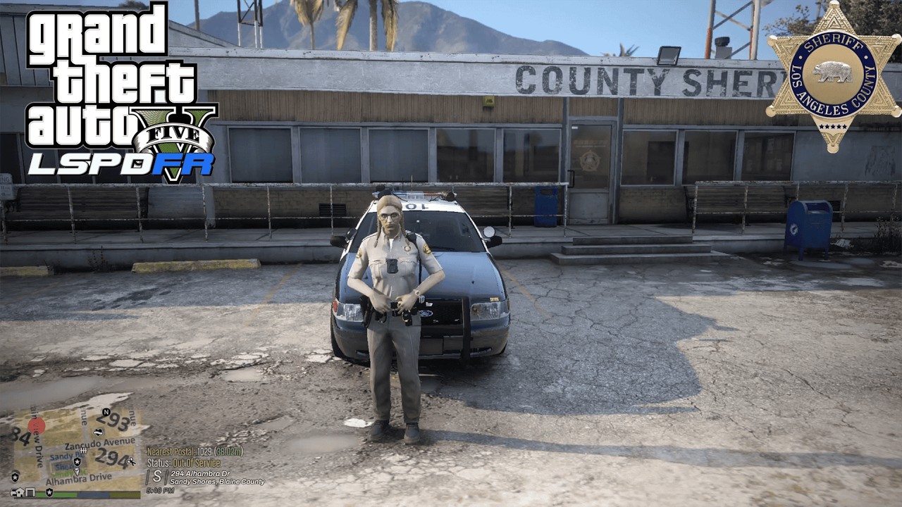 [NO COMMENTARY] GTA V LSPDFR | PURSUIT AND SHOT FIRED | LASD FEMALE SHERIFF