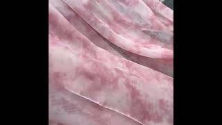 Flowing Draping Carmine Pink Ink Wash Tie-Dye Chiffon